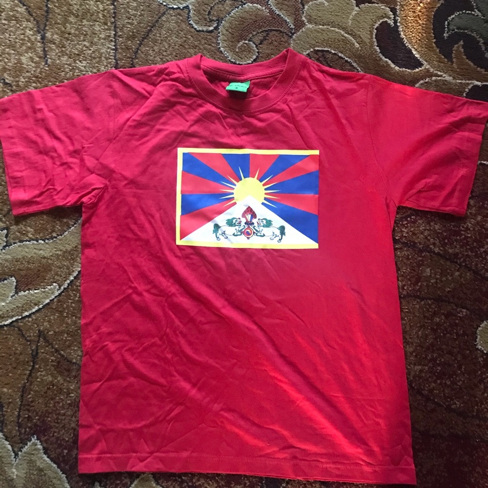 Tibetan flag print T-shirt